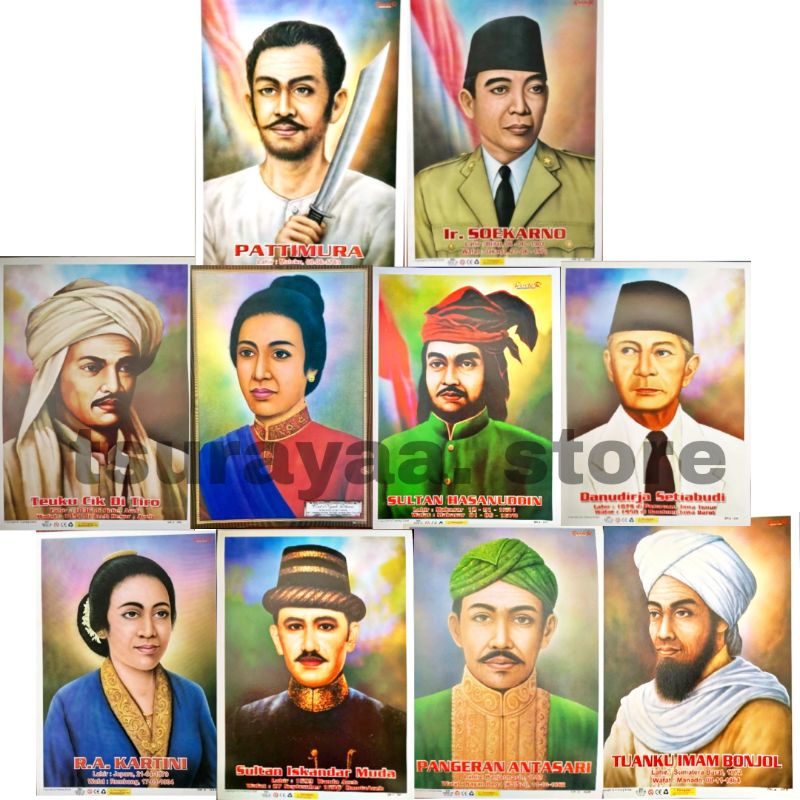 

POSTER PAHLAWAN NASIONAL MURAH INDONESIA UK. 25 X 35