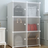 LEMARI TAS SEPATU RAK SERBAGUNA LEMARI PLASTIK BAG STORAGE LEMARI SUSUN PORTABLE