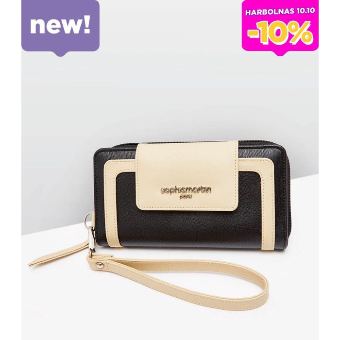 Dompet Lipat Panjang Wanita Kulit Hitam Murah Diantha Black Original Sophie Martin Paris Promo Terba