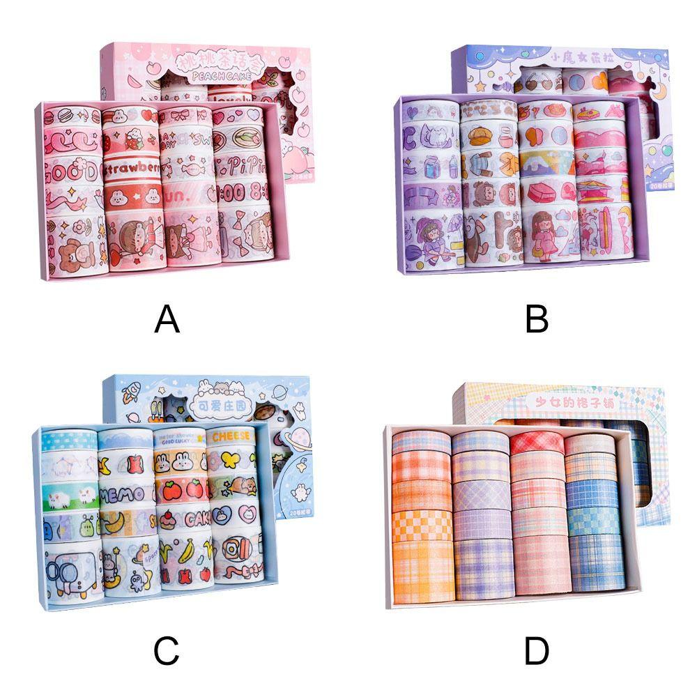 R-flower 20Rolls/Set Washi Tape Sastra Kualitas Tinggi Scrapbooking Gadis Hati Sedikit Segar INS DIY Bahan