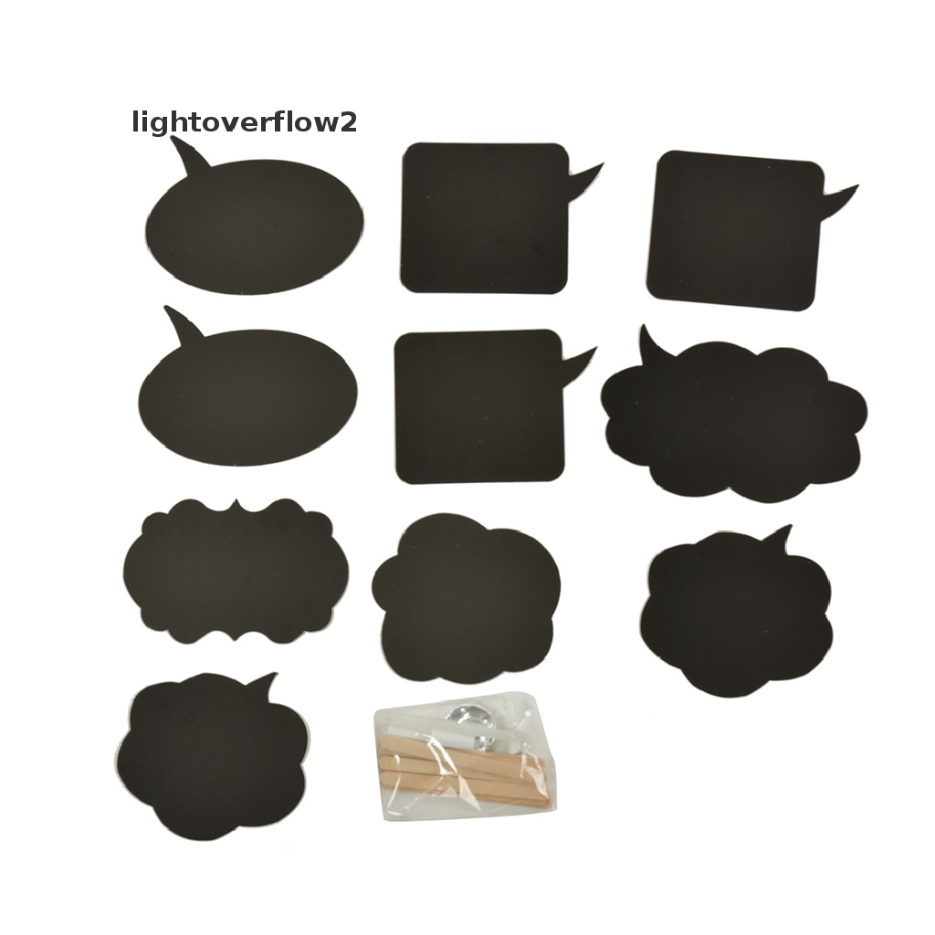 (lightoverflow2) 10pcs Stik Papan Tulis Hitam Untuk Properti Photo Booth Pesta Pernikahan / Ulang Tahun