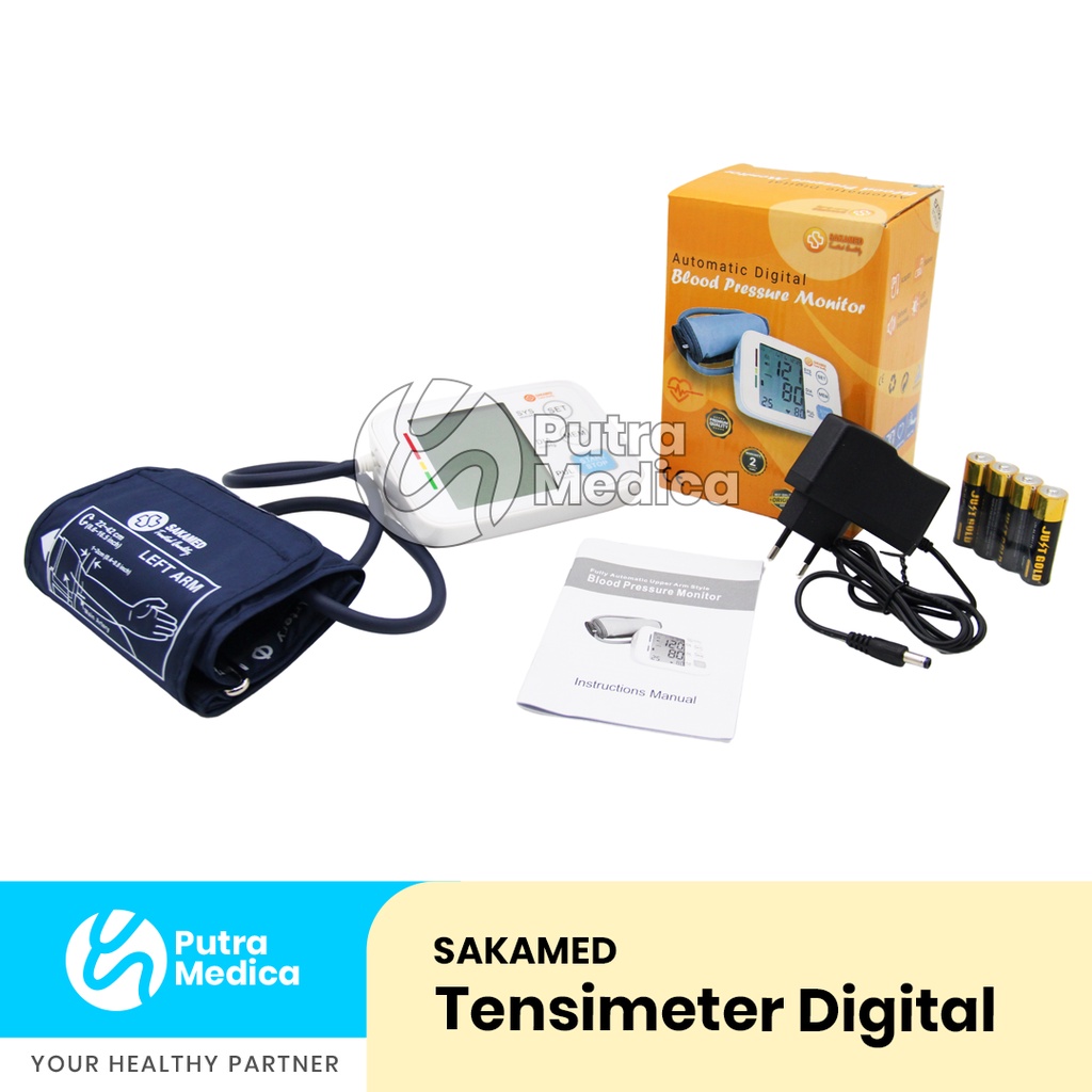 Sakamed Tensimeter Digital + Fungsi Suara Bahasa Indonesia / Tensi Elektrik Profesional / Alat Ukur Tekanan Darah / Blood Pressure Monitor