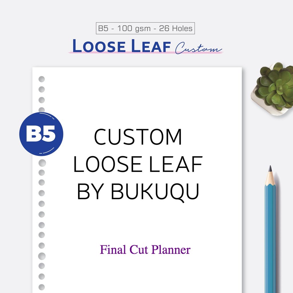 

bukuqu Loose leaf B5 - Custom Design - Kertas Binder - Kertas File .