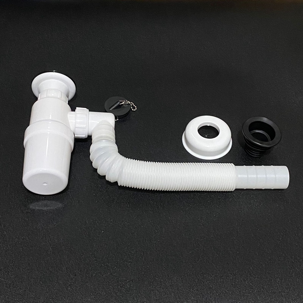 Sifon Botol Flexible Soligen Murah - Strainer Sifon Tarik Plastik PVC Afur Basin Strainer Wastafel