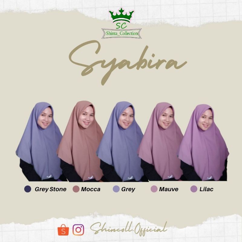 Khimar syabira / segiempat instan