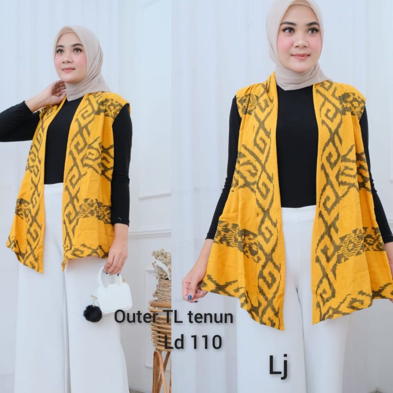 outer TL tenun ori tenun troso vest outer wanita