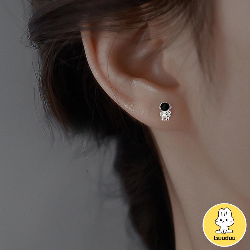 Anting Astronot anting Cahaya Desain Ceruk Wanita Anting Opal Asimetris Mewah -Doo