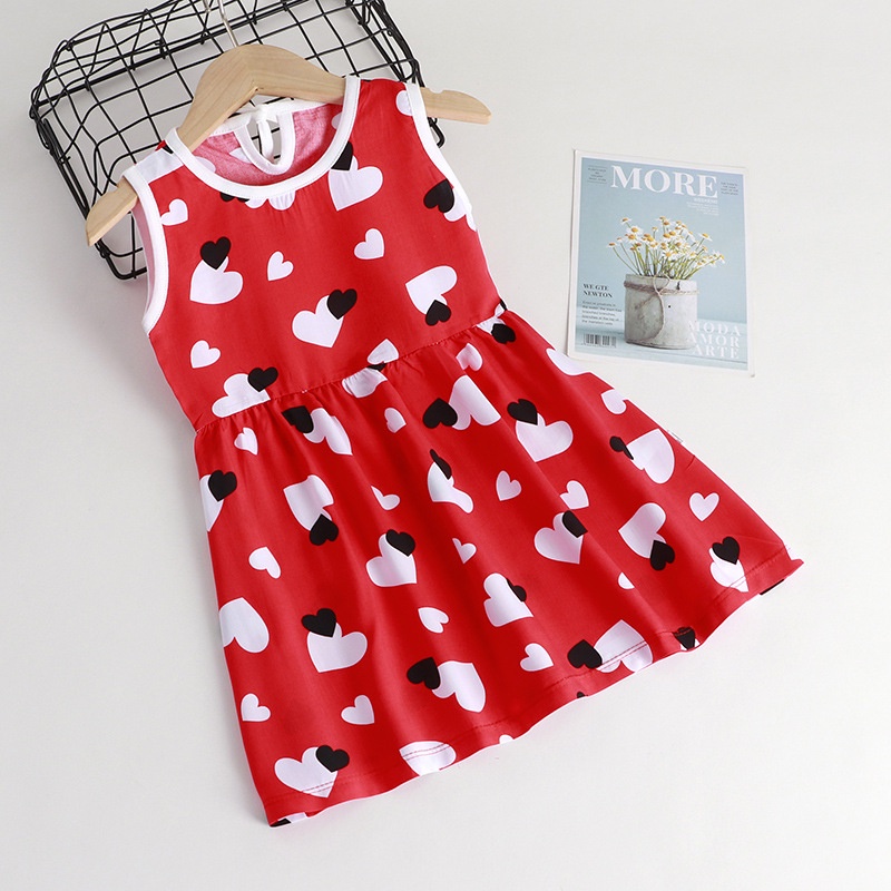 Baju Dress Terusan Santai Model Korea Anak Bayi Perempuan Katun import Gaun Cewek rumahan 1 2 3 tahun motif Bunga