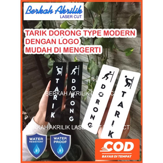 Papan nama acrylic tulisan tarik dorong tahan air