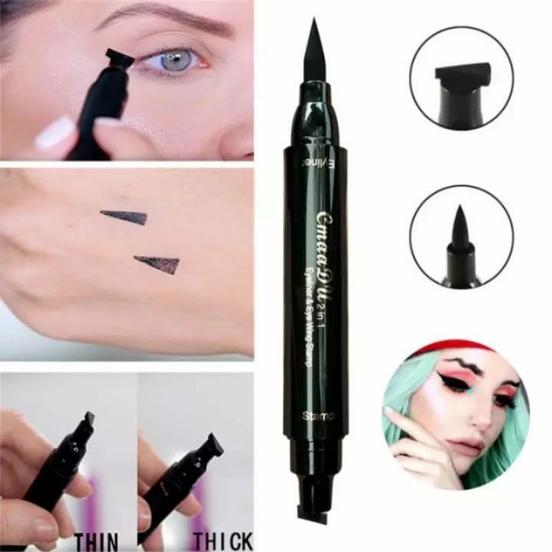 EYELINER LIQUID STAMP 2 IN 1 WATERPROOF CMAA DU WING STAMP EYELINER