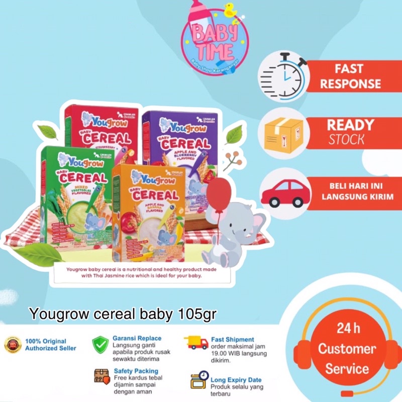 YOUGROW BABY CEREAL 105GR / CEREAL BAYI / MAKANAN PENDAMPING ASI