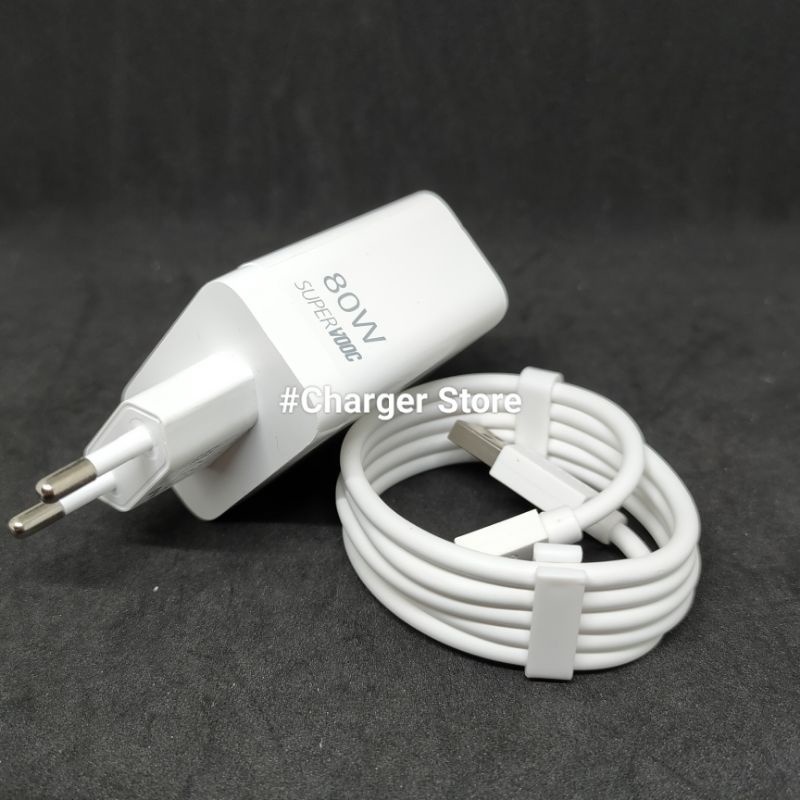 Charger Oppo SUPER VOOC 80W 6.5A Type C Fast Charging DART OPPO Reno 8 Reno 7 A57 2022 A96 A55 A76 A95