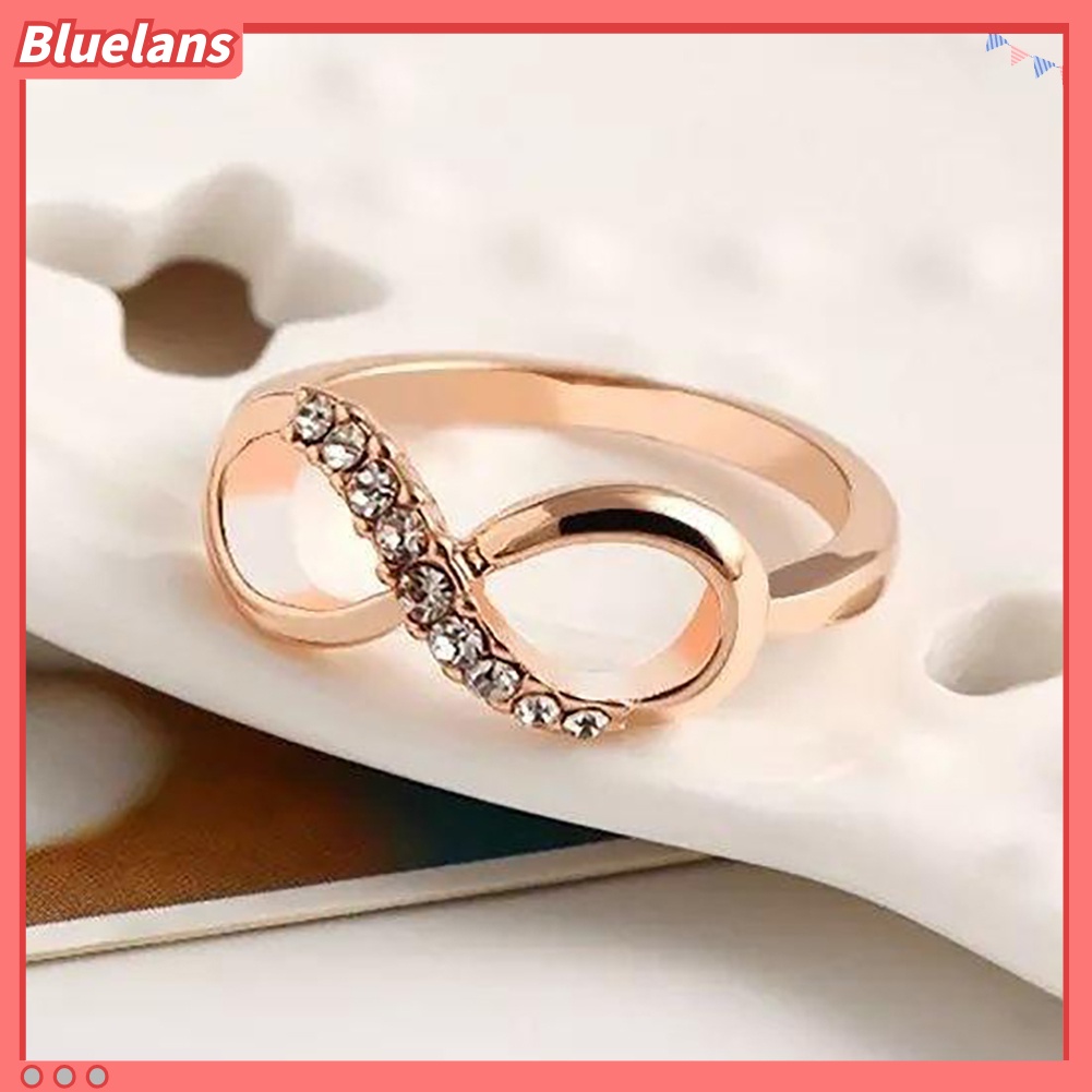 Bluelans Luxury 8 Infinity Zircon Inlaid Ring Wedding Evening Party Women Finger Jewelry