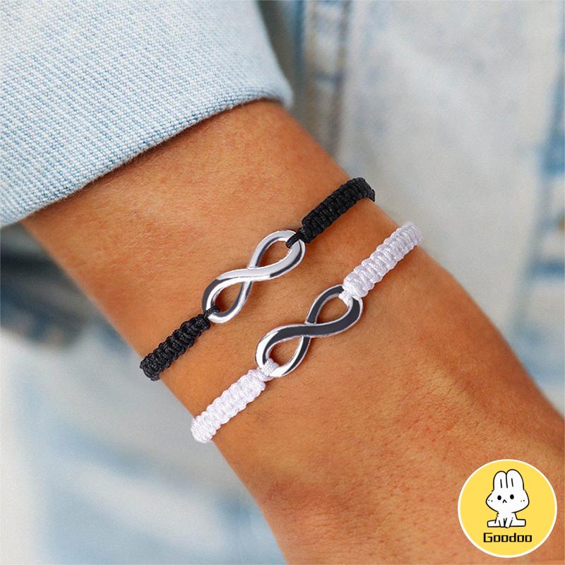 1pc Gelang Tali Handmade Desain 8 Infinity Untuk Pasangan S -Doo