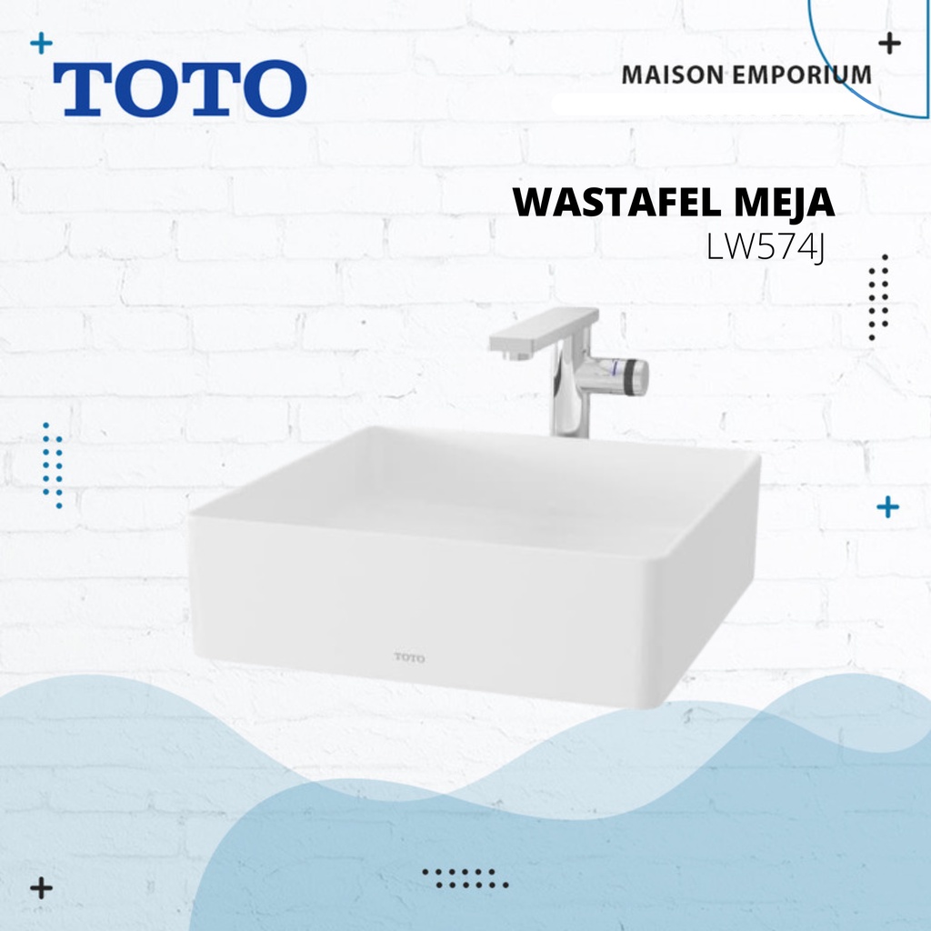 Wastafel TOTO Original LW574J / Wastafel Meja TOTO Body Only 574 / TOTO Console Lavatory