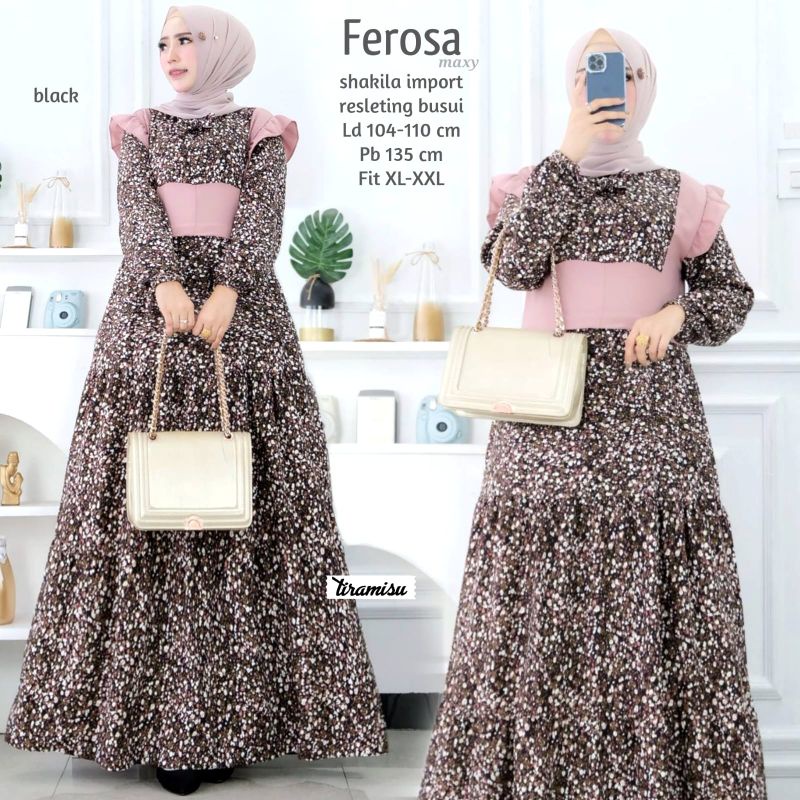 Ferosa//gamis shakila import//gamis pesta//gamis murah