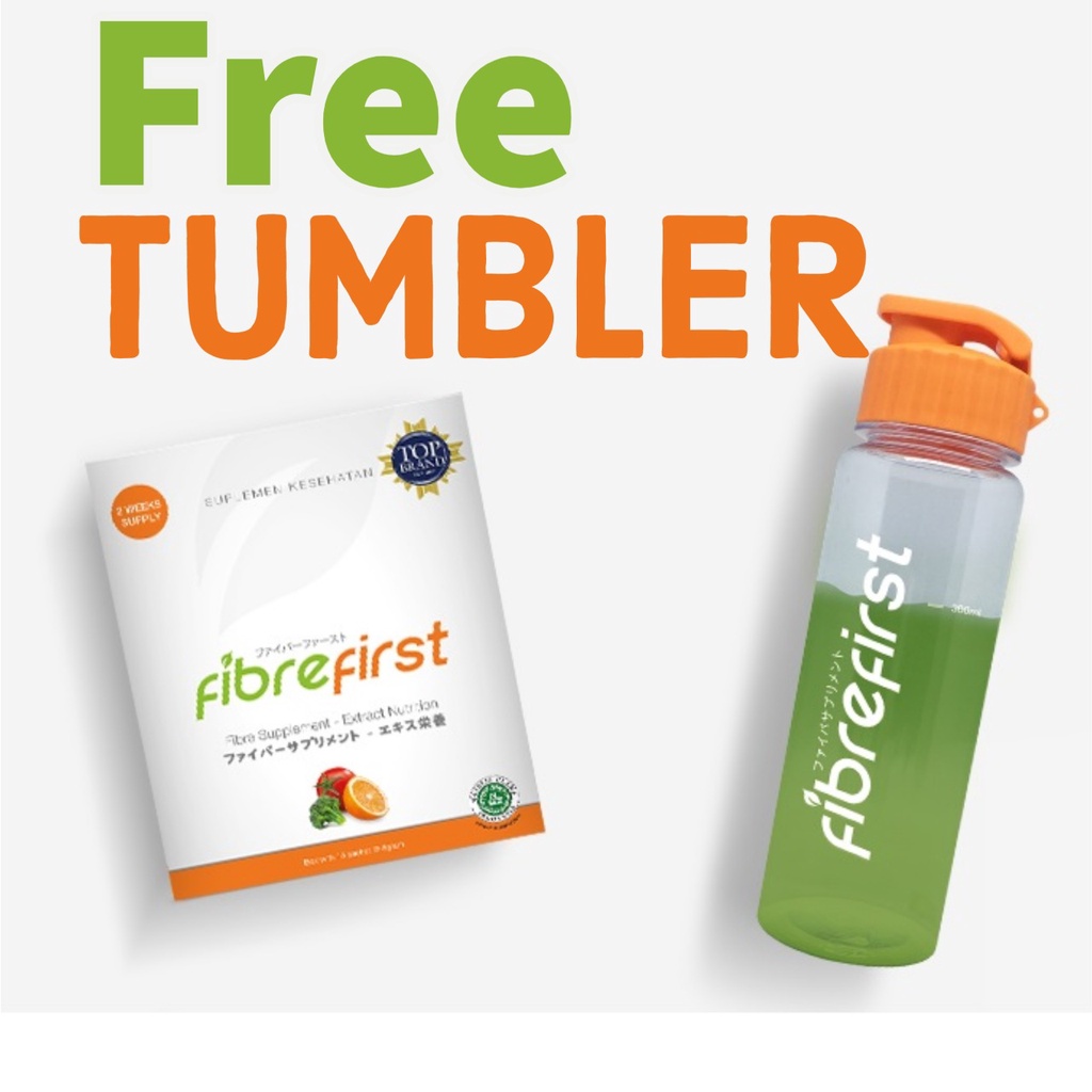 PROMO FIBRE FIRST Box isi 7 sachet 15 sachet FREE TUMBLER