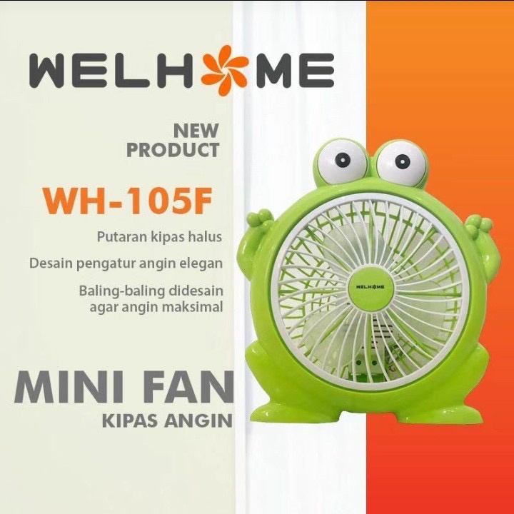 Mini Fan Wellhome Kartoon / Kipas Angin Listrik Wellhome Karakter Lucu