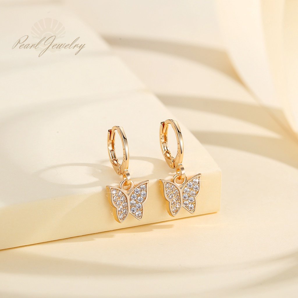 Y682 [COD✔] Anting Kupu-Kupu Wanita Anting Berlian Classic Anting Wanita Dewasa Titanium