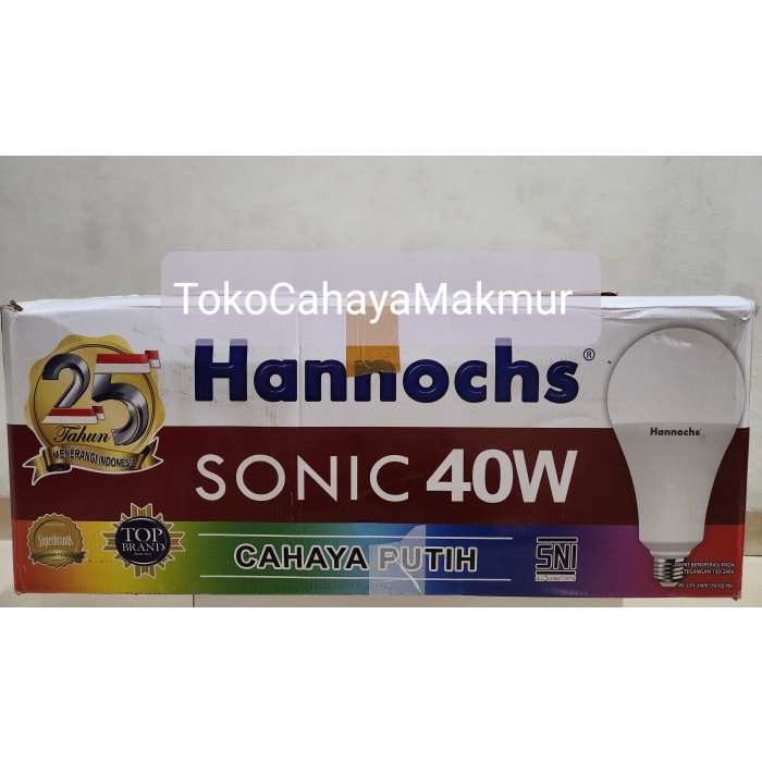 Lampu Bohlam LED Sonic 40w 40watt Hannochs Cahaya Putih 1 DUS 20Pcs