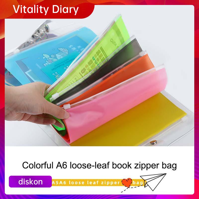 

【COD❤️】A6 Frosted PVC Ritsleting Tas Penyimpanan Traveller Notebook Organizer Buku Loose-leaf VDY