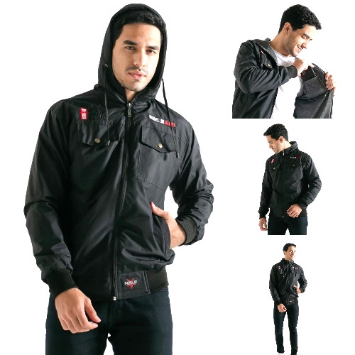 Jaket Parasut Pria Waterproof Anti Air Original Bisa bolak balik (Semi Parka Pria)