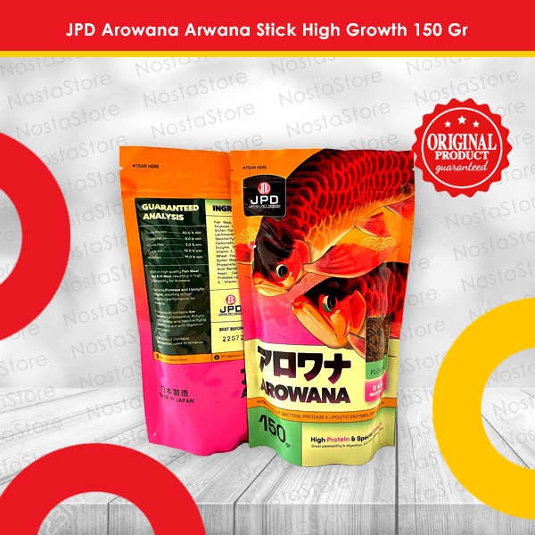 JPD Arowana / Pakan Ikan Arwana / Pelet Ikan Arwana / Arwana Stick High Growth Pelet Ikan Monster Fl