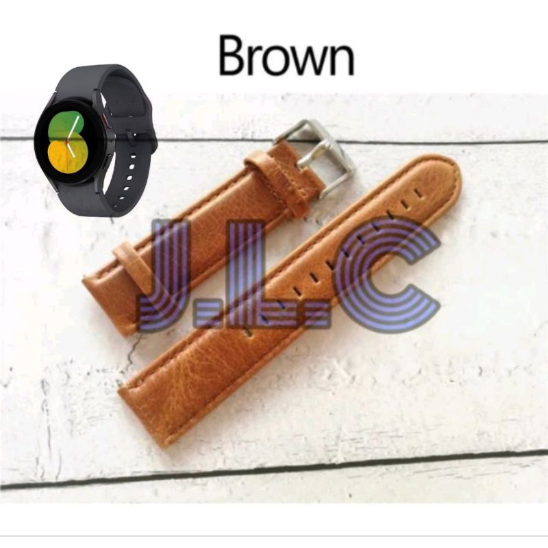 Strap Leather Kulit Asli Watch Band Tali Jam Tangan Samsung Galaxy Watch 5 44mm Acc Jam Smartwatch