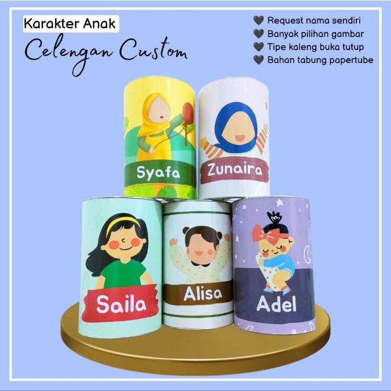 PO celengan Custum Nama karakter anak cewe