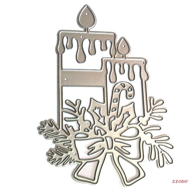 Cetakan Stensil Cutting Dies Motif Bunga Natal Bahan Metal Untuk Scrapbook / Craft DIY / Embossing