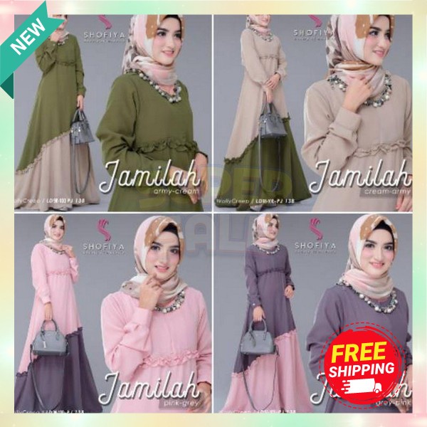 Gsmis Dewasa Syarii Buju Syar'I Perempuan Gamis Kondangan Kekinian Baju Games Elegan Dress Pesta Pre