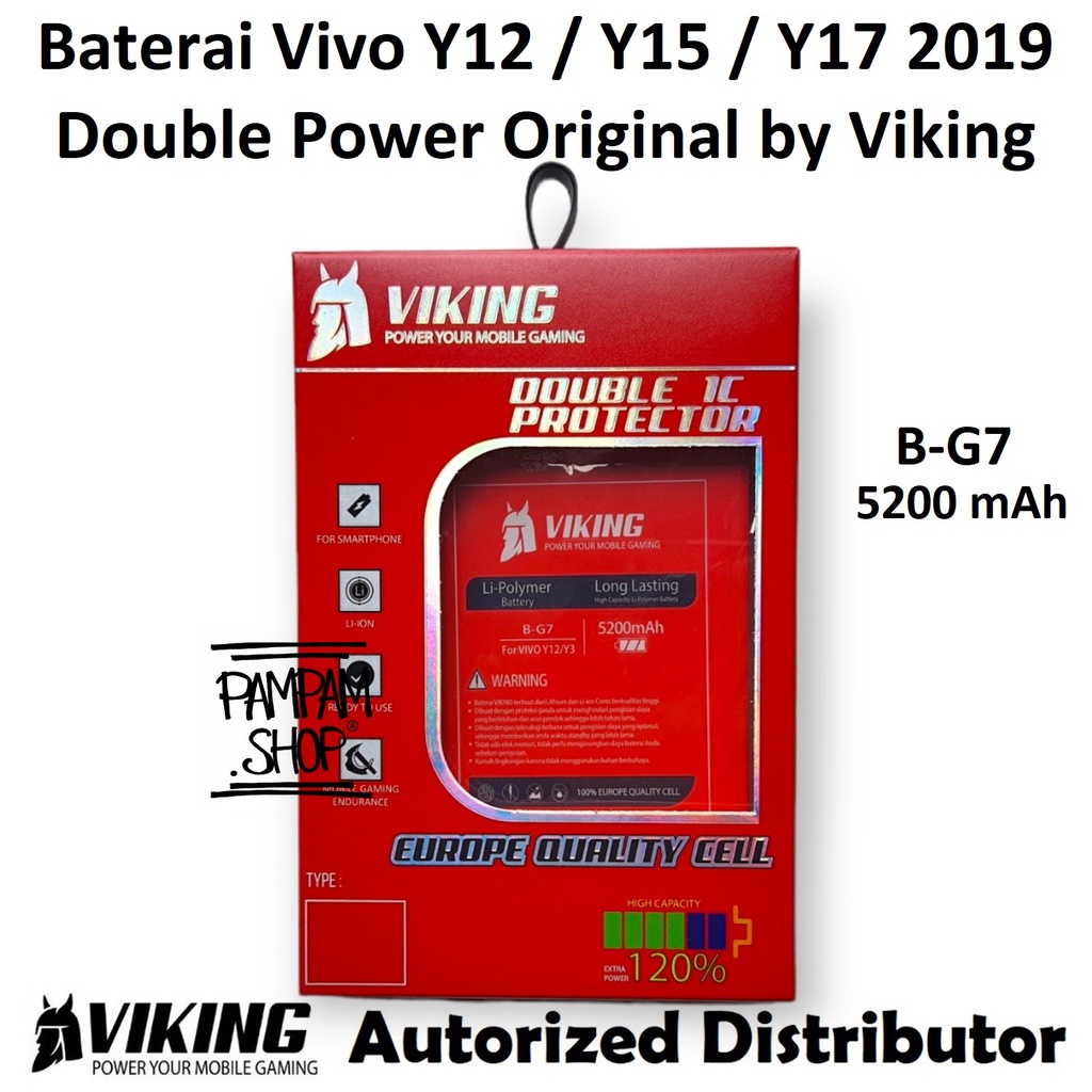 Baterai VIKING Double Power Original Vivo Y12 Y15 Y17 2019 Z1 Pro B-G7 BG7 Ori Batre Batrai Battery Dual HP