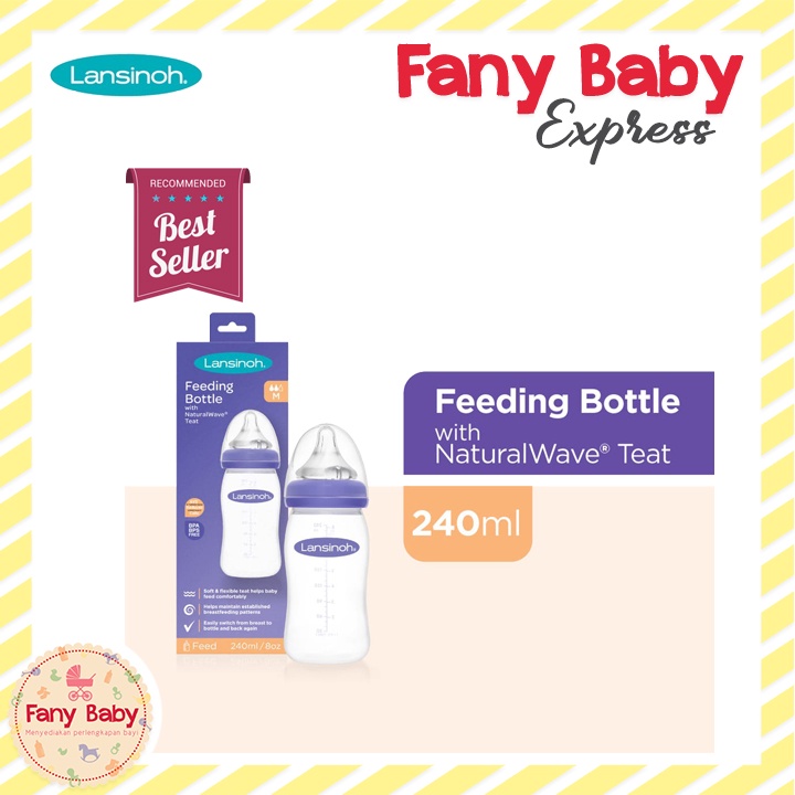 LANSINOH FEEDING BOTTLE WITH NATURAL WAVE TEAT GB 1 PCS