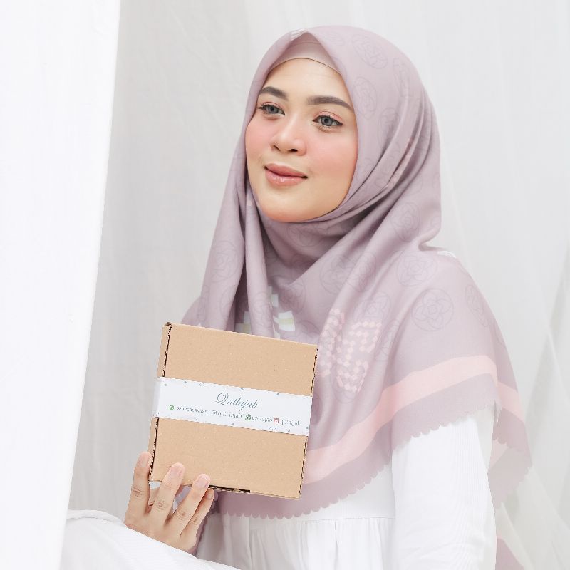 Design 5Z Hijab custom nama logo brand sendiri bahan voal signature jilbab kerudung voal motif print