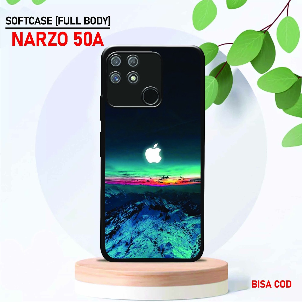 [ UC 2 ] Case Realme Narzo 50a - Case Apel - Gambar Branded - Hardcase Realme Narzo 50a - Case Premi