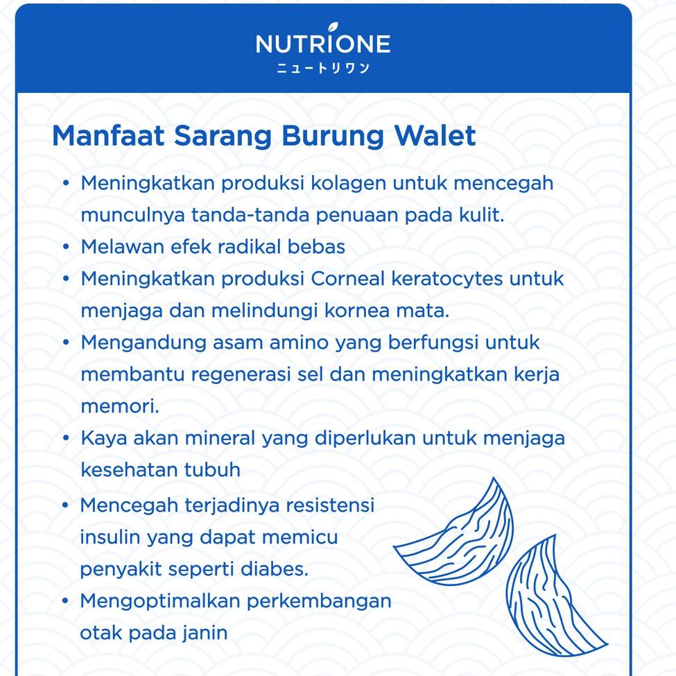 

Termurah dan terbaik Minuman Sarang Burung Walet / Bird Nest NutriOne 100% Asli - Premium grosir