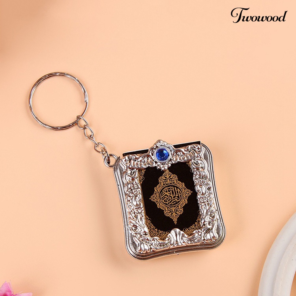 Twowood Gantungan Kunci Bentuk Buku Quran Mini Gaya Vintage Untuk Dekorasi Tasdompet