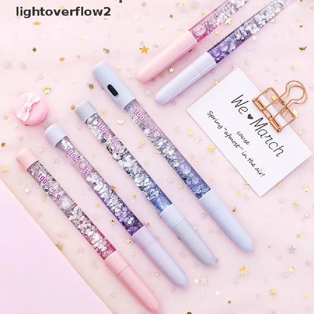 (lightoverflow2) Pulpen Gel 0.5mm Gaya Korea Selatan / Jepang Untuk Anak Perempuan (ID)