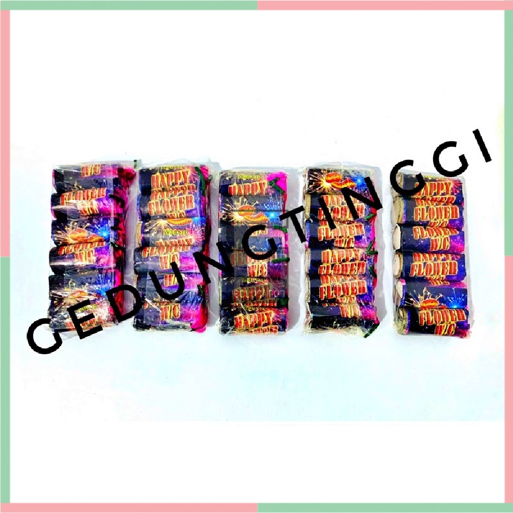 Kembang Api Petasan Happy Hapy Flower Disko Disco Asap Pretek Air Mancur Roman CandleTanpa Kawat Firework Super Jumbo Panjang Banting Pecah Warna Warni Natal Lebaran Imlek Sincia Cap Go Meh Tahun Baru Happy New Year Anak Kecil 1 Kotak Box Pack Pak Murah
