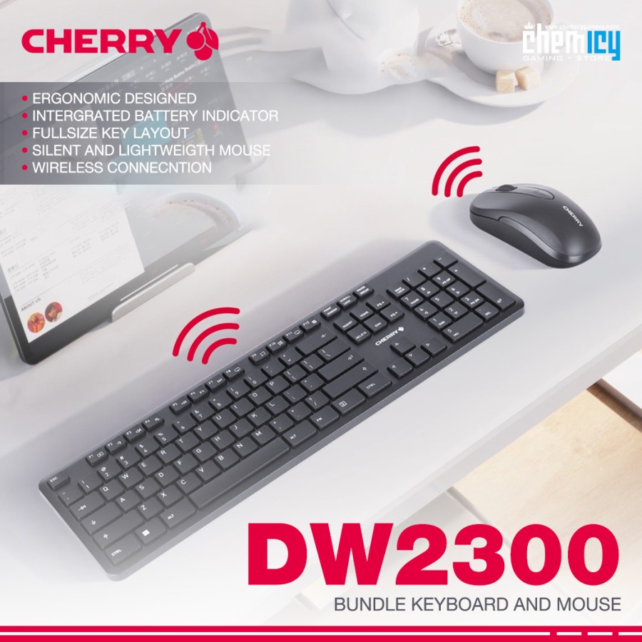 Cherry DW2300 Wireless Keyboard and Mouse Gaming Bundle