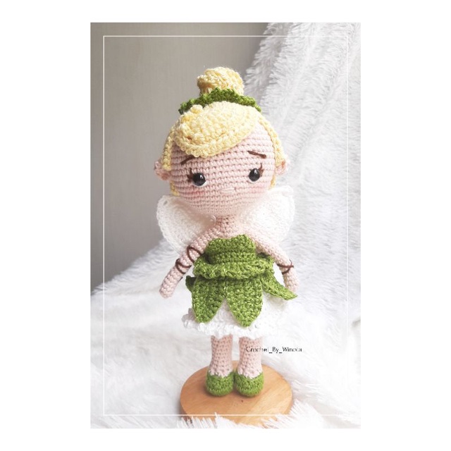 ALARA Boneka rajut mainan anak Amigurumi Princess Tinkerbell