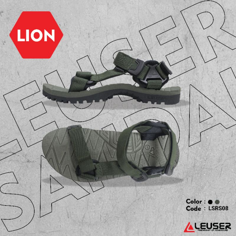 SANDAL PALANG/SANDAL OUTDOOR LION OLIVE LEUSER