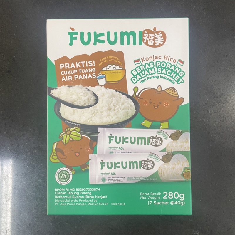 

FUKUMI BERAS PORANG BOX SACHET ( 7 SACHET x @ 40 GRAM)