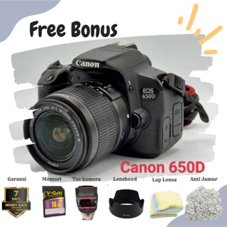 Kamera Canon 650D Lensa Kit + Memori + Tas Bagus