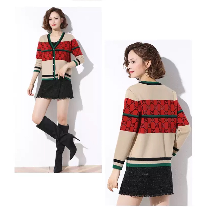 MANTEL ATAU SWEATER WANITA NECK-V PENDEK WANITA KARDINGAN RAJUTAN ATASAN BARU KOREA