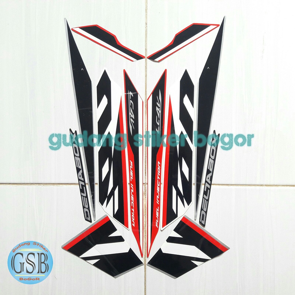 stiker striping motor vixion advance 2017 putih-merah