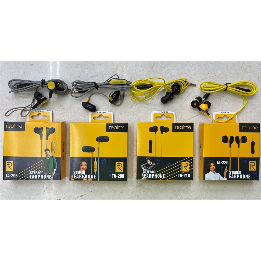 HEADSET HANDSFREE REALME TA SERIES + MIC STEREO EARPHONE TA206 TA208 TA218 TA220