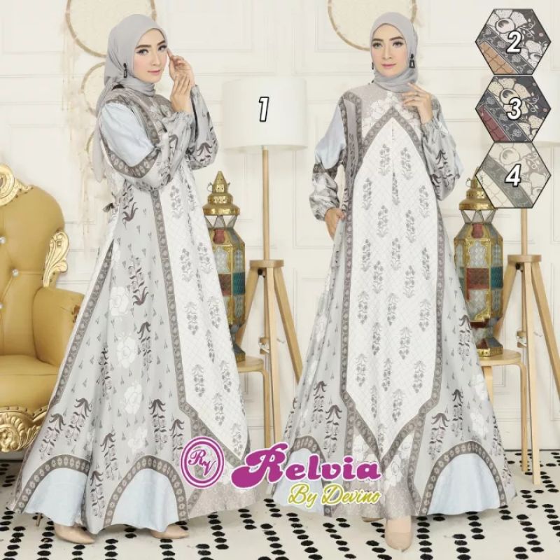 GAMIS MOTIF SILK RELVIA MOTIF MEWAH MOTIF TERKINI LUXURI IMPORT PAYUNG /MODEL UMBRELA