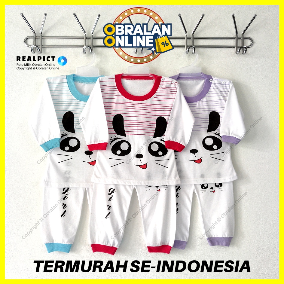 [SPY-RF89] OBRALAN ONLINE, Setelan Baju Bayi 3 - 18 Bulan, RED FOREST Cat Girl DP, Kaos Piyama Anak 