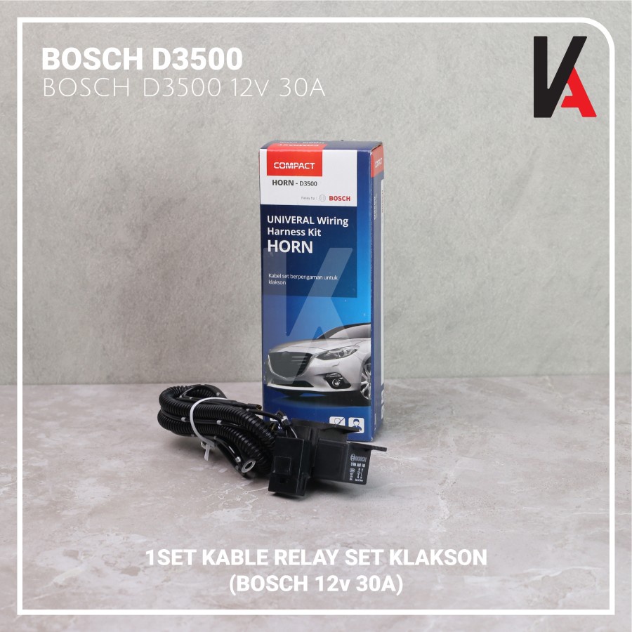 KLAKSON DCS BLACK TWIN TONE MOBIL MOTOR DENGAN KABEL RELAY BOSCH D3500